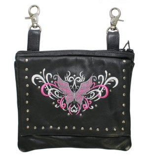 Leather Butterfly Belt Bag With Gun Pocket
