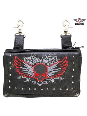 Studded Leather Skull Belt Bag