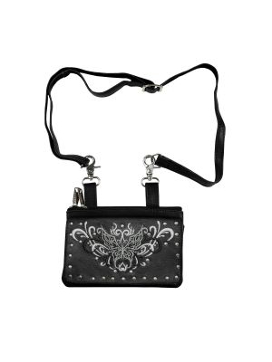 Leather Butterfly Belt Bag With Gun Pocket