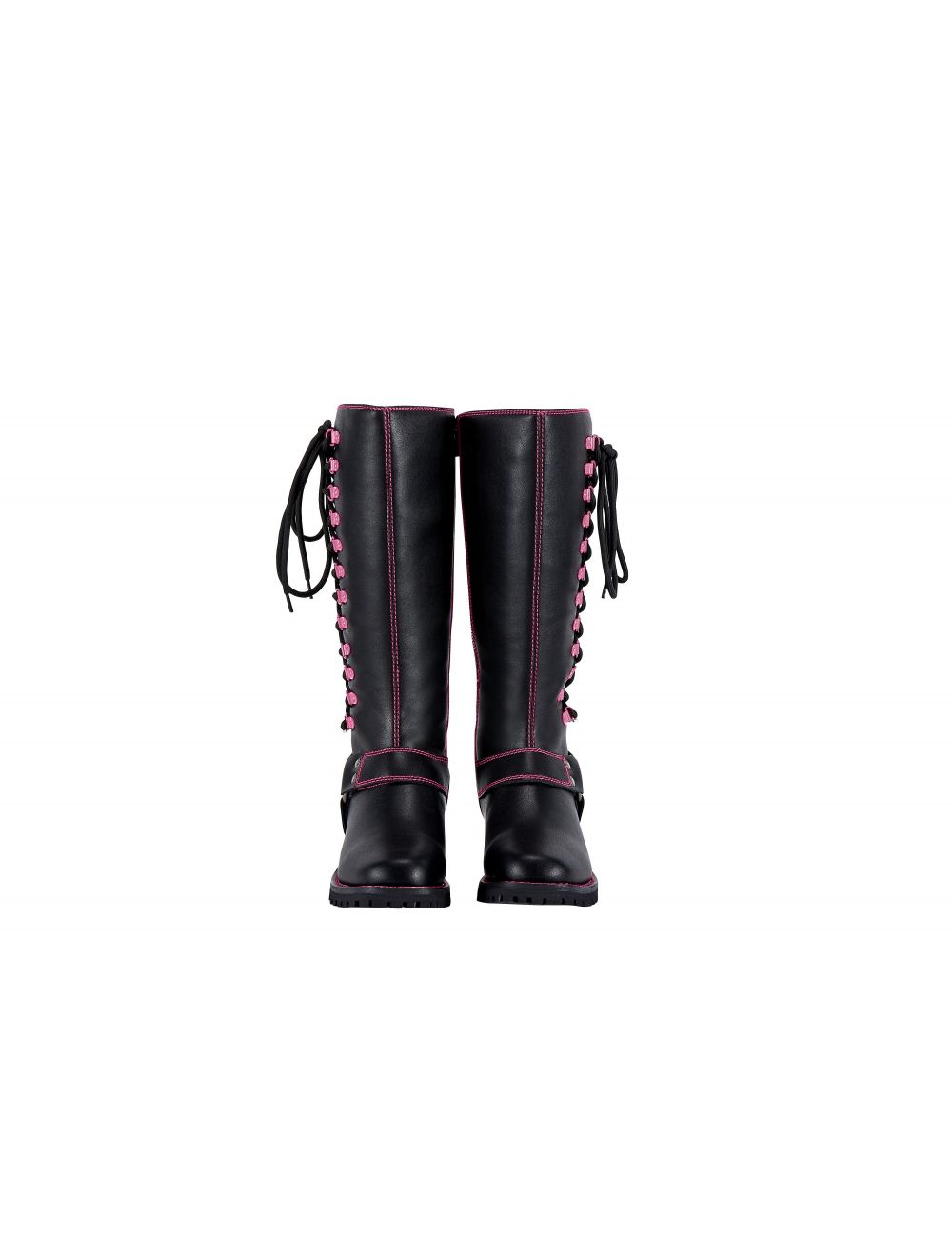 Women's Boots with Pink Stitching & Laces