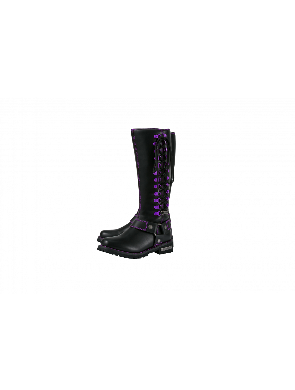 Women's Boots with Purple Stitching & Laces