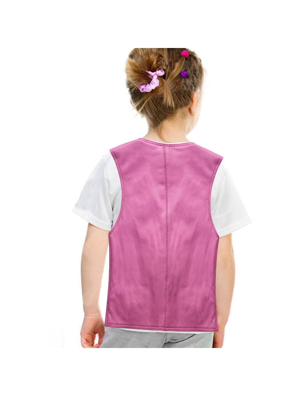 Kids Pink Leather Vest