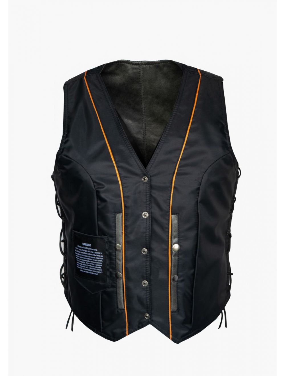 Women's Long Gray Motorcycle Vest