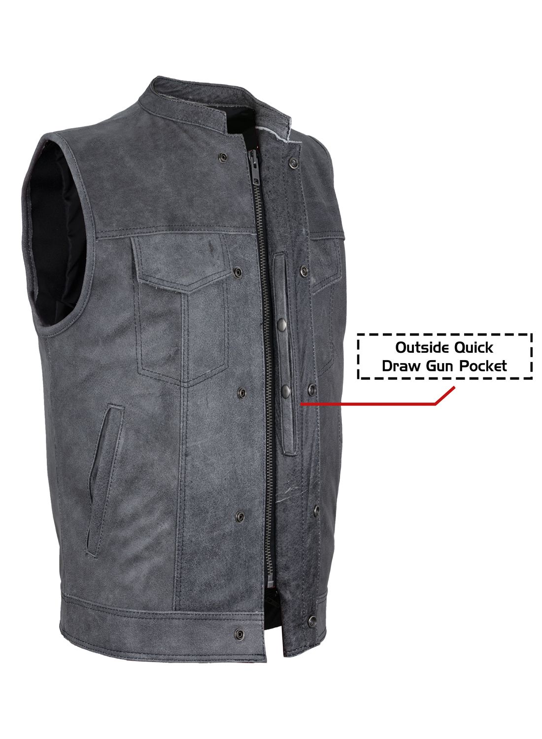Men's Grey SOA Style Motorcycle Club Vest