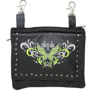 Leather Butterfly Belt Bag With Gun Pocket