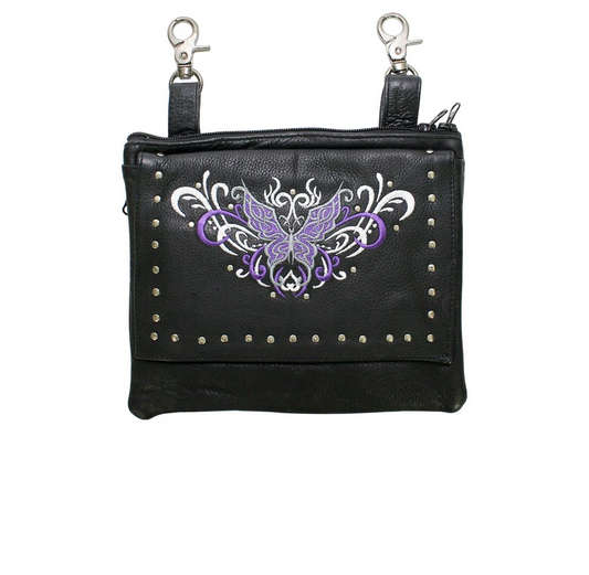 Leather Butterfly Belt Bag With Gun Pocket