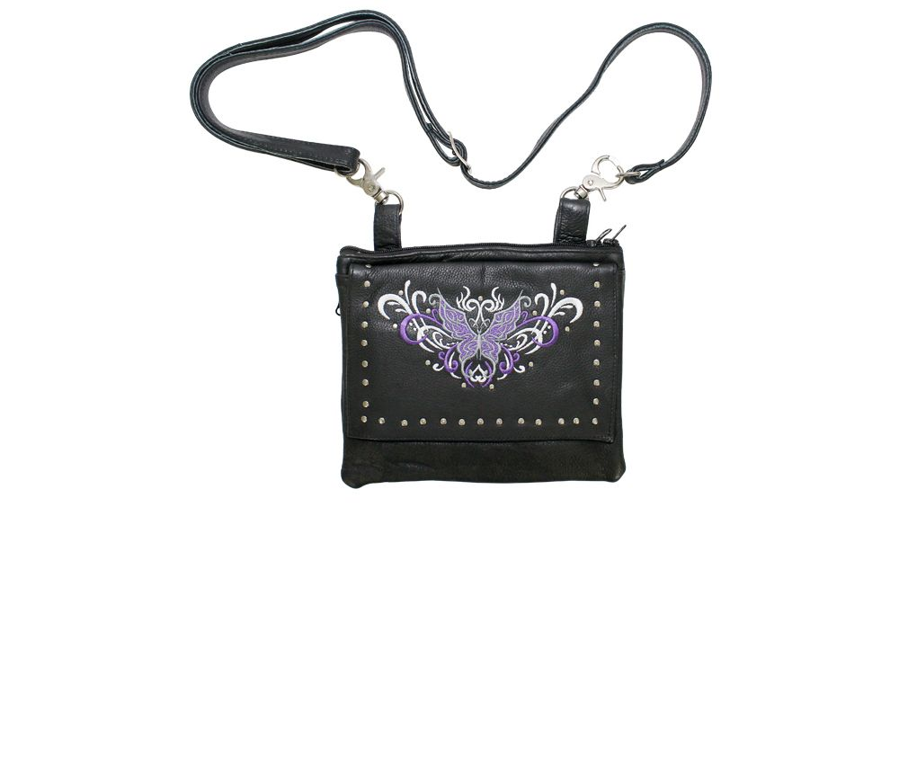 Leather Butterfly Belt Bag With Gun Pocket