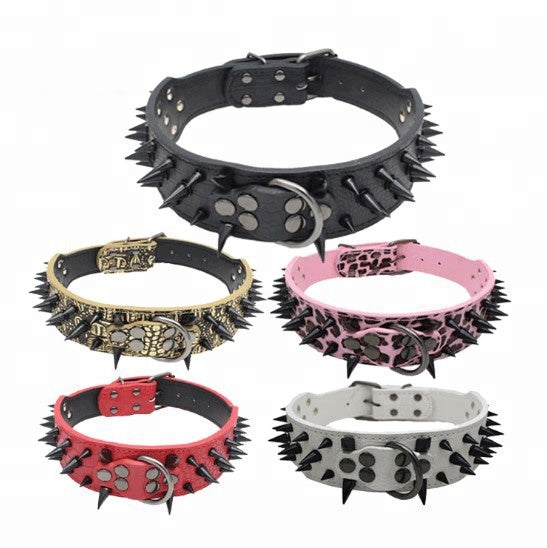 Pet Spiked Studded Leather Collars