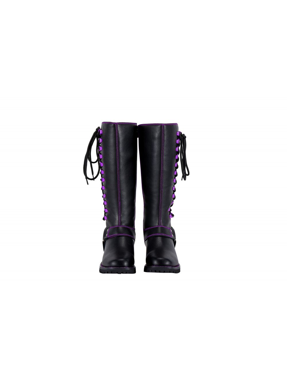 Women's Boots with Purple Stitching & Laces