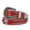 Men's Women's Skull Red Rhinestone Belt