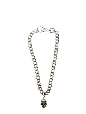 25" Inch Long Chrome Looped Skull Chain