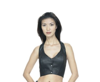 Women Button Snap Halter Top