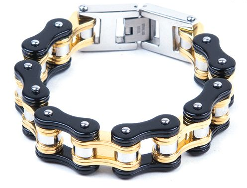 Black & Gold Stainless Steel Bracelet