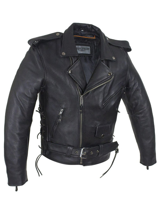 Men's Classic Police Style Motorcycle Jacket